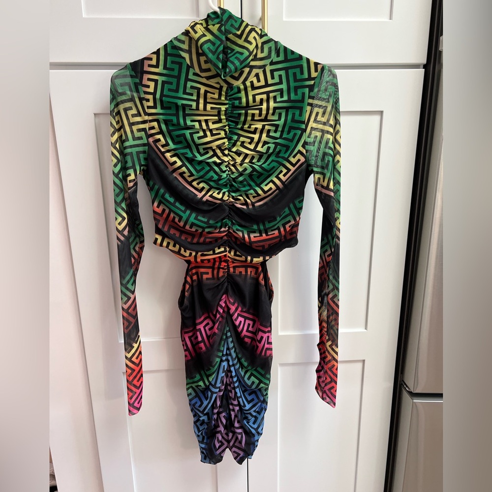 AFRM mini mesh dress. Multicolored.